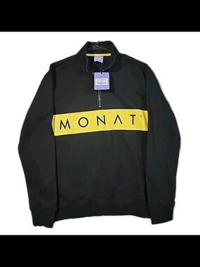 Monat 1/2 Zip Sweatshirt Logo Medium Pullover Unisex